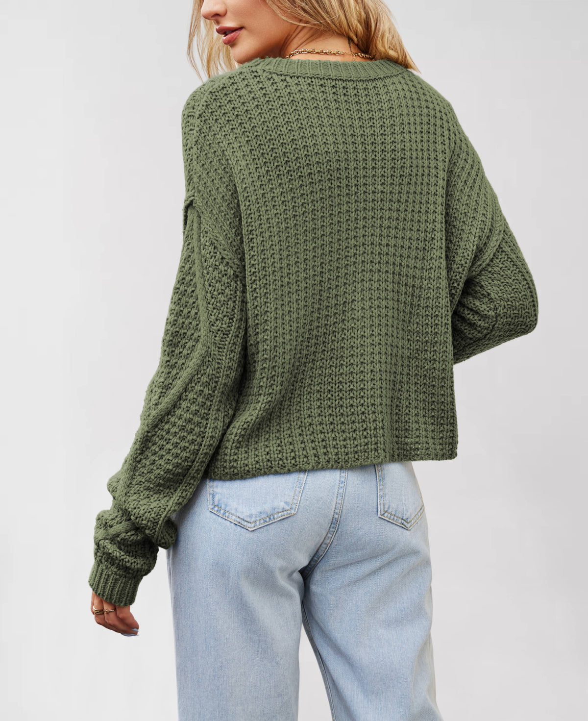 Chunky Cable Knit Pullover Sweater: Brown / Missy / M