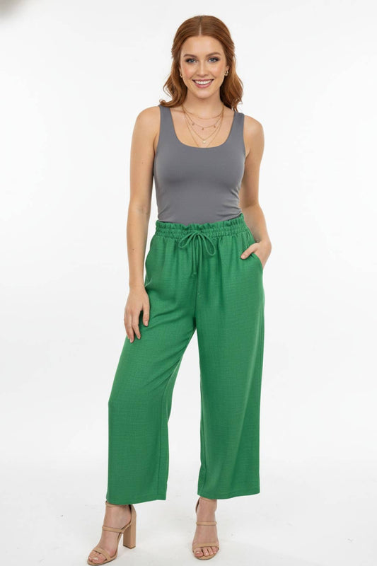 Emerald Crop Drawstring Pants