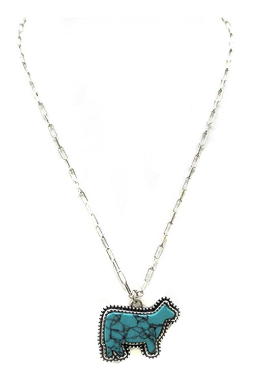 Turquoise Cow Necklace
