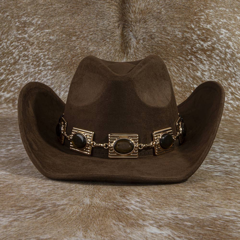 Stone Concho Suede Hat