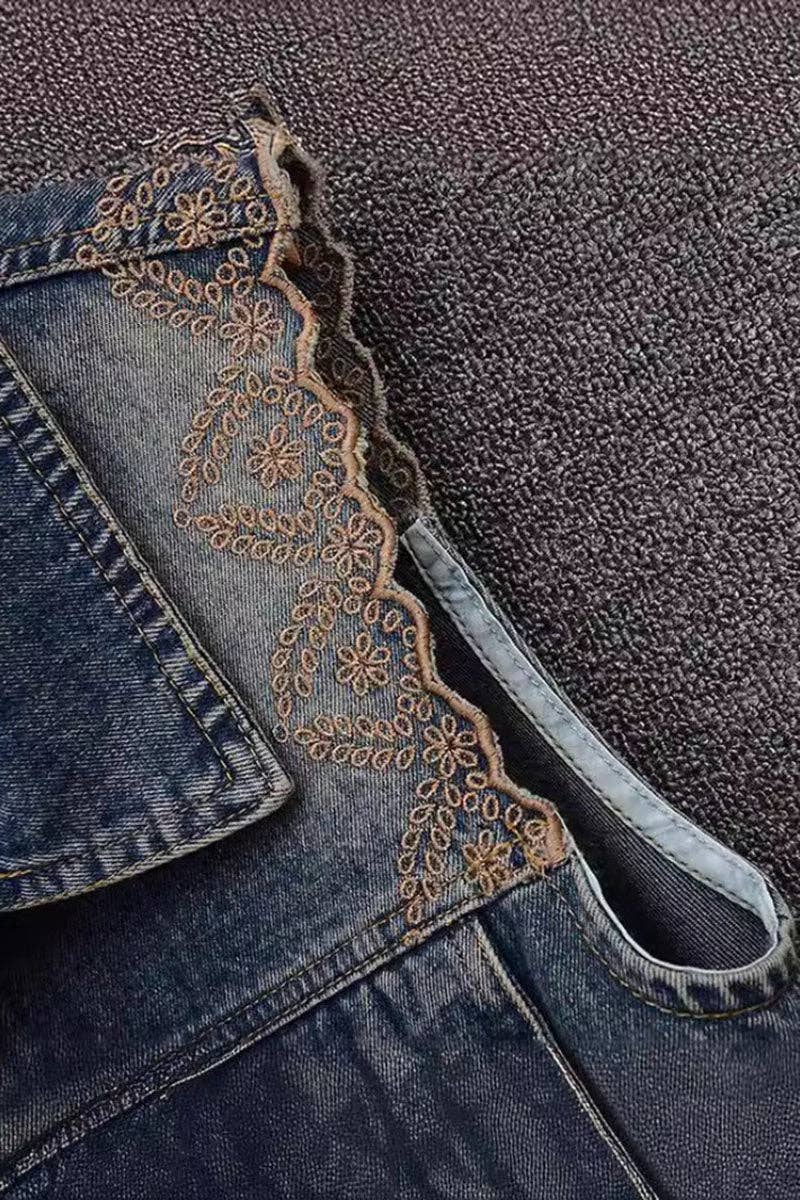 Floral Denim Vest