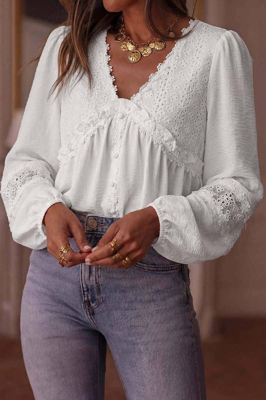 Floral Guipure Lace Blouse
