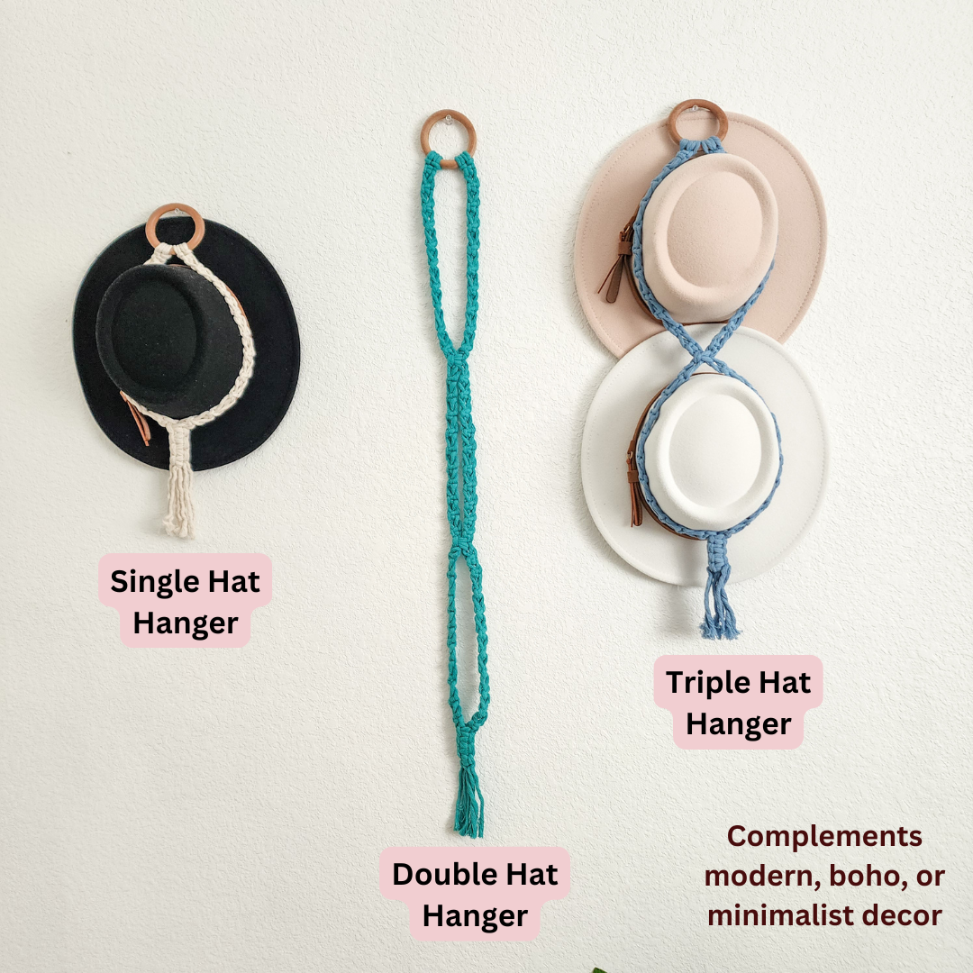 Macrame Triple Hat Hanger