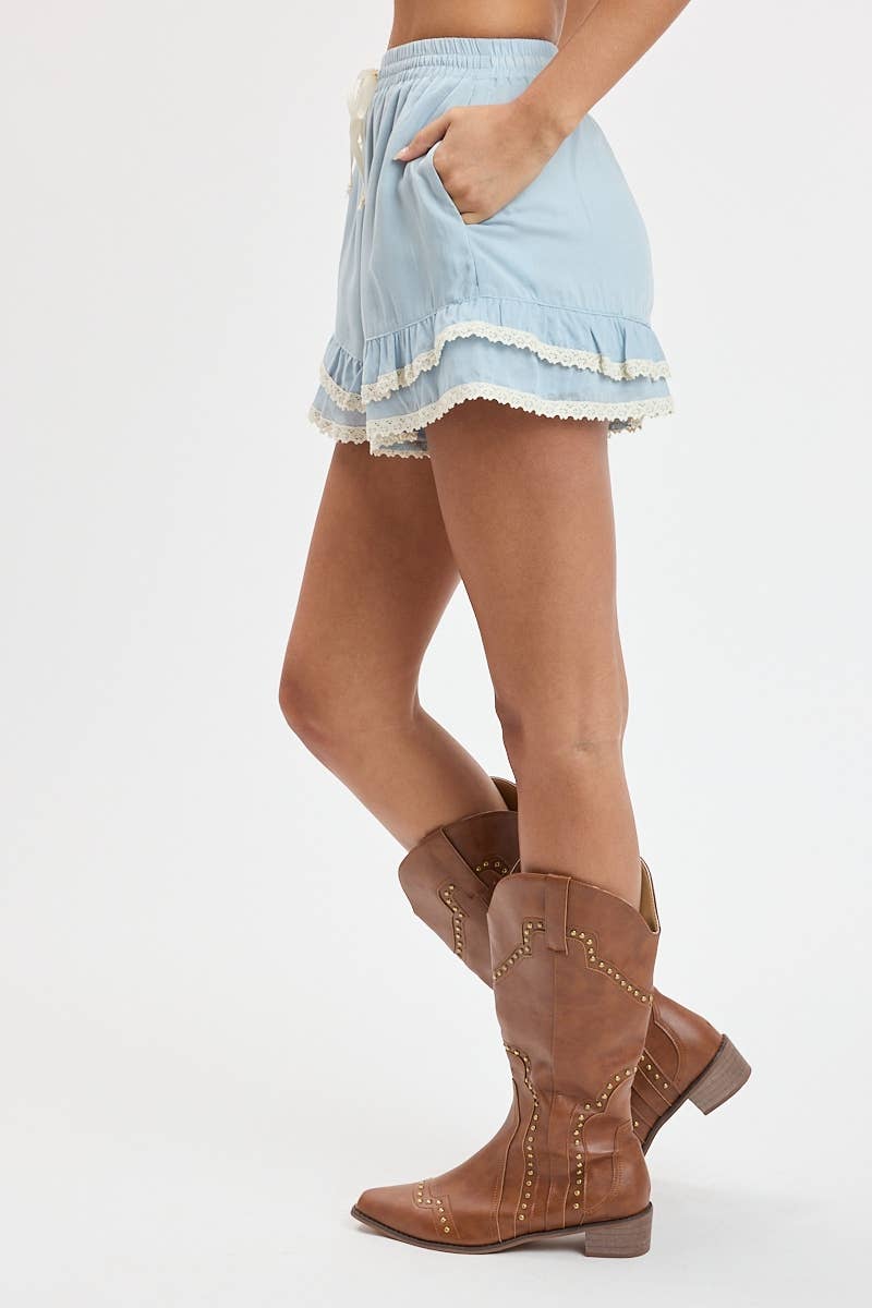 SOFT DOUBLE LAYERED LACE SHORTS