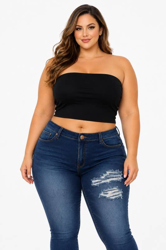 Black Plus Size Tube Top