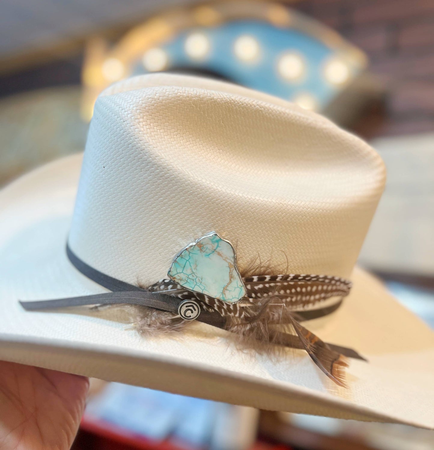 Aqua Turquoise Color Soldered Hat Pin