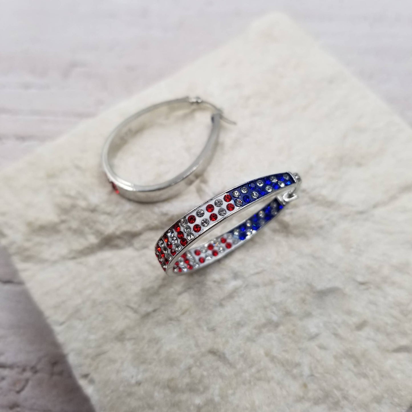 4th of July Diamond Inlaid Patriotic Earrings