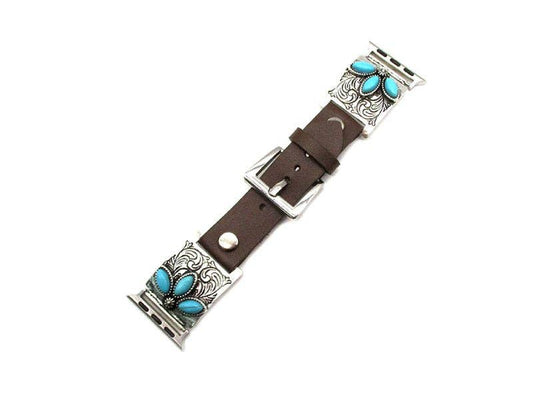 Western Etched Turquoise Apple Watch Band