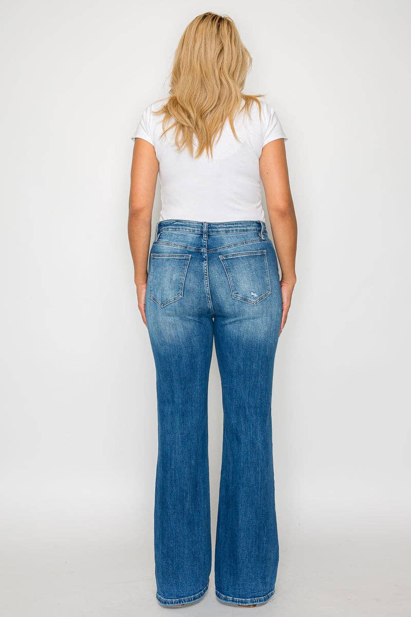 PLUS SIZE HIGH RISE BOOT CUT LEG