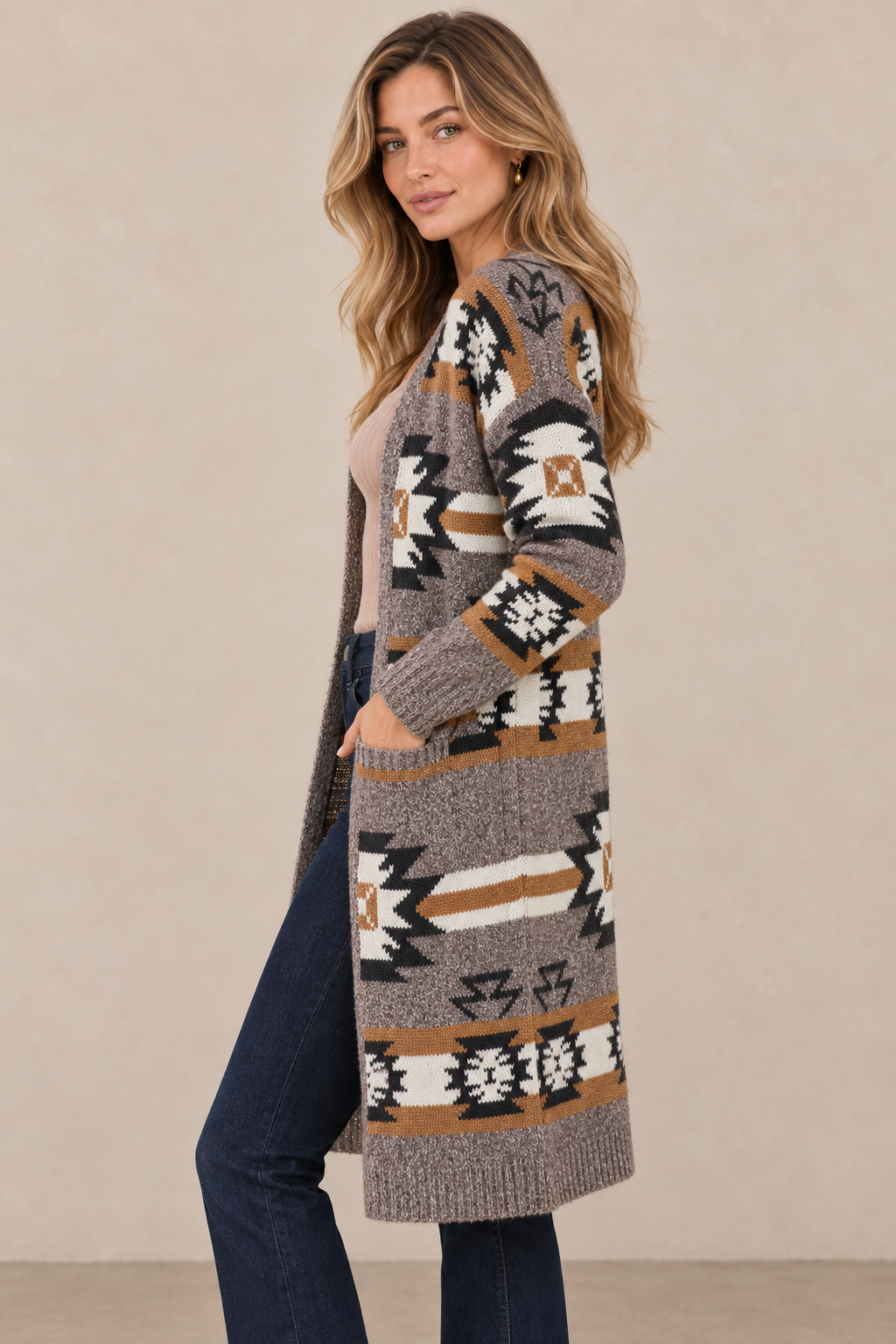 Aztec Longline Cardigan