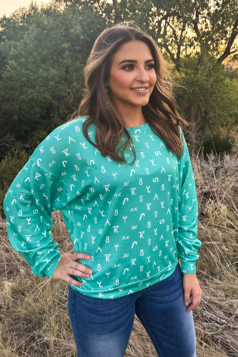 Turquoise Cattlemark Top