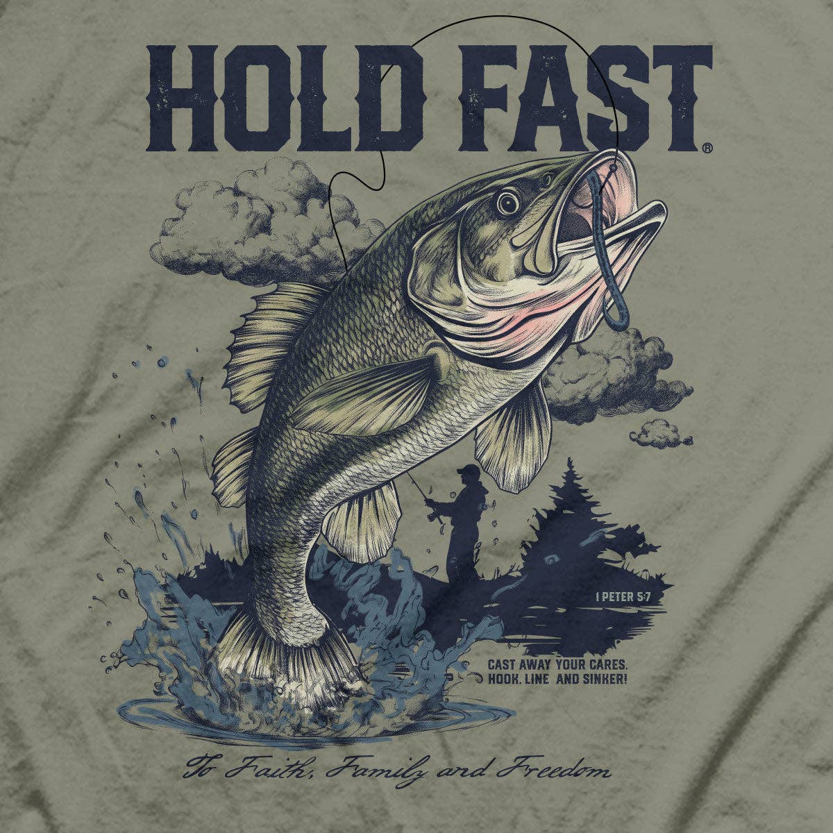 Men's Fishing T-Shirt: Sage