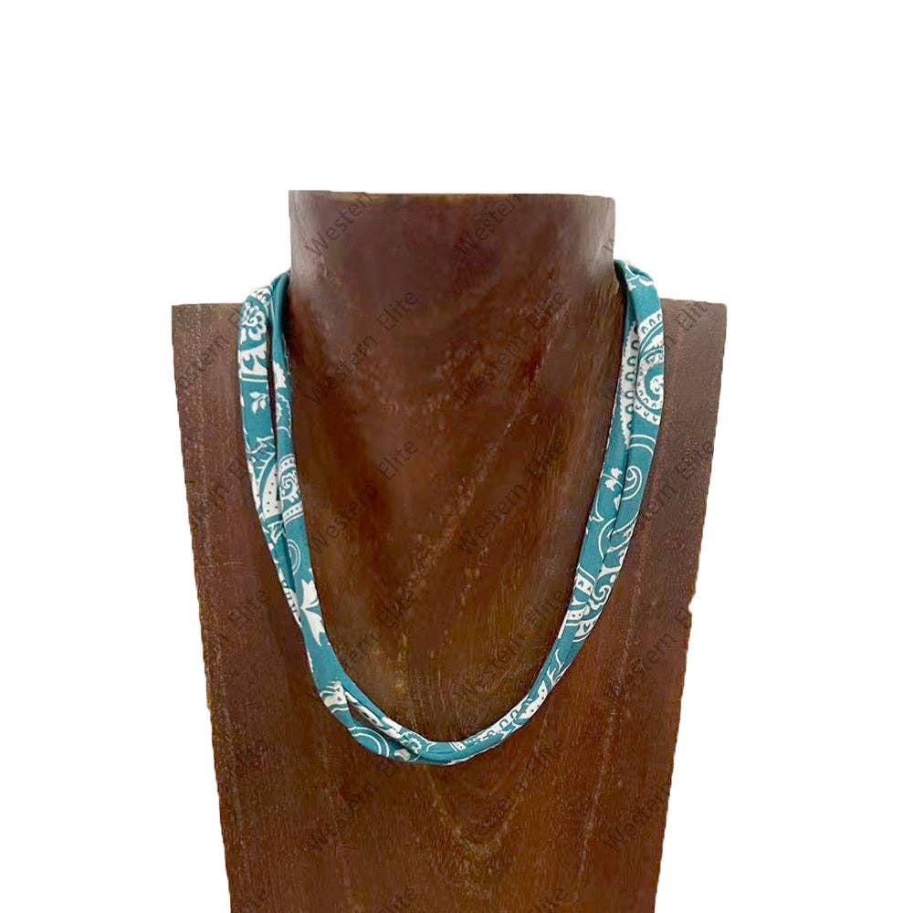 16'' Silk Scarf Necklace: TEAL