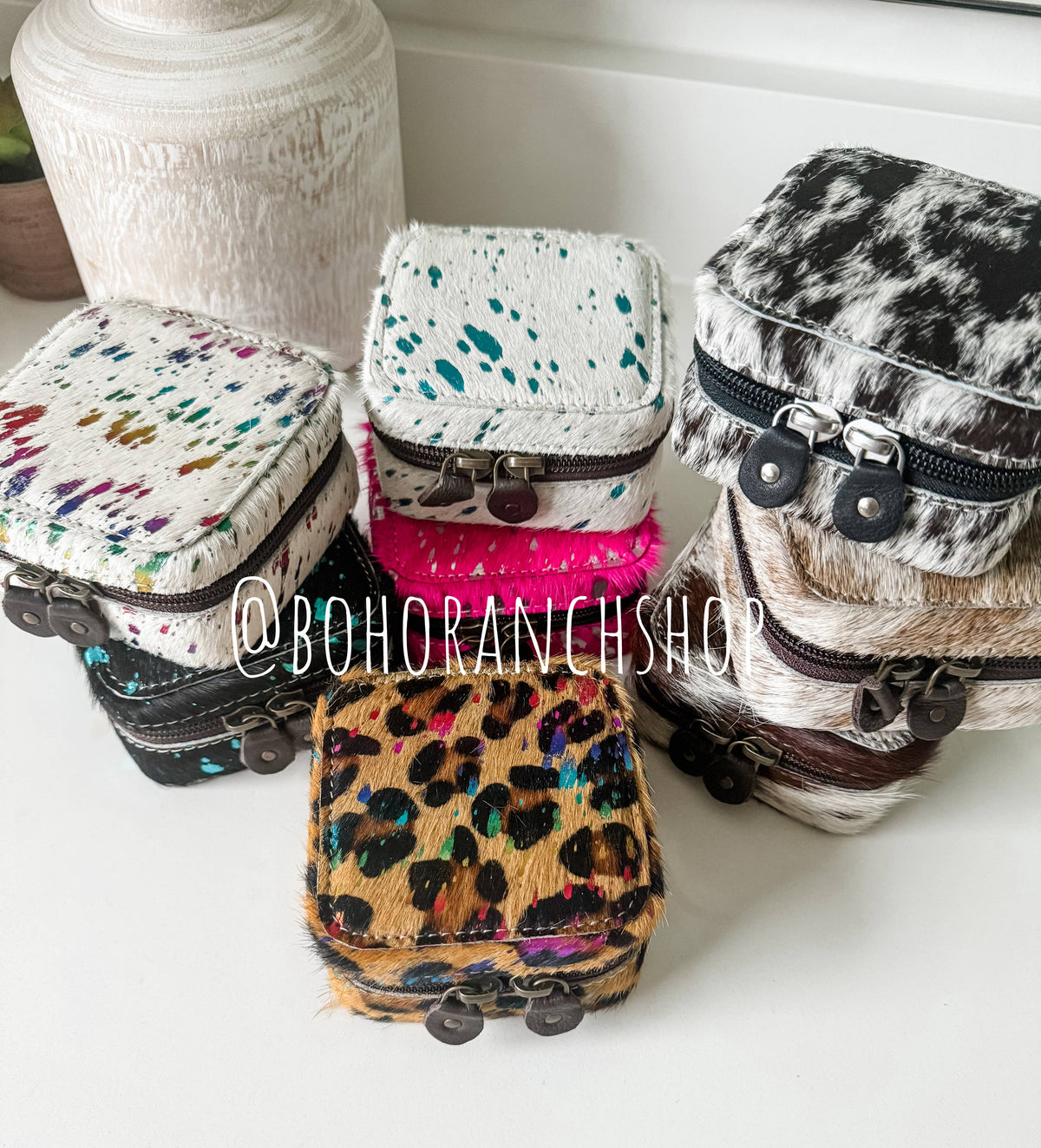 COWHIDE JEWELRY BOX