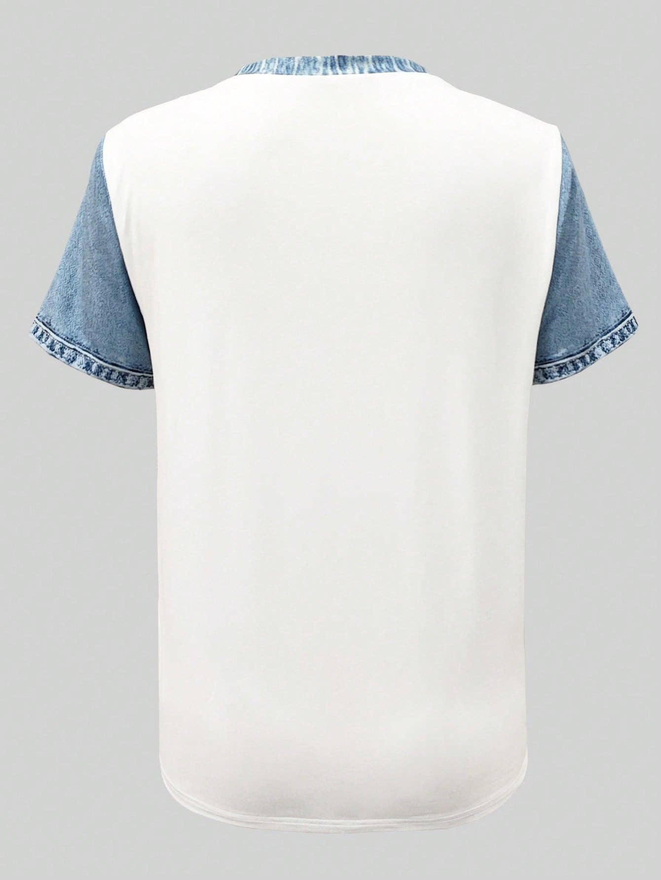 Women White Contrast Trim Short Sleeve Casual T Shirt: White / 95% Polyester 5% Elastane / M