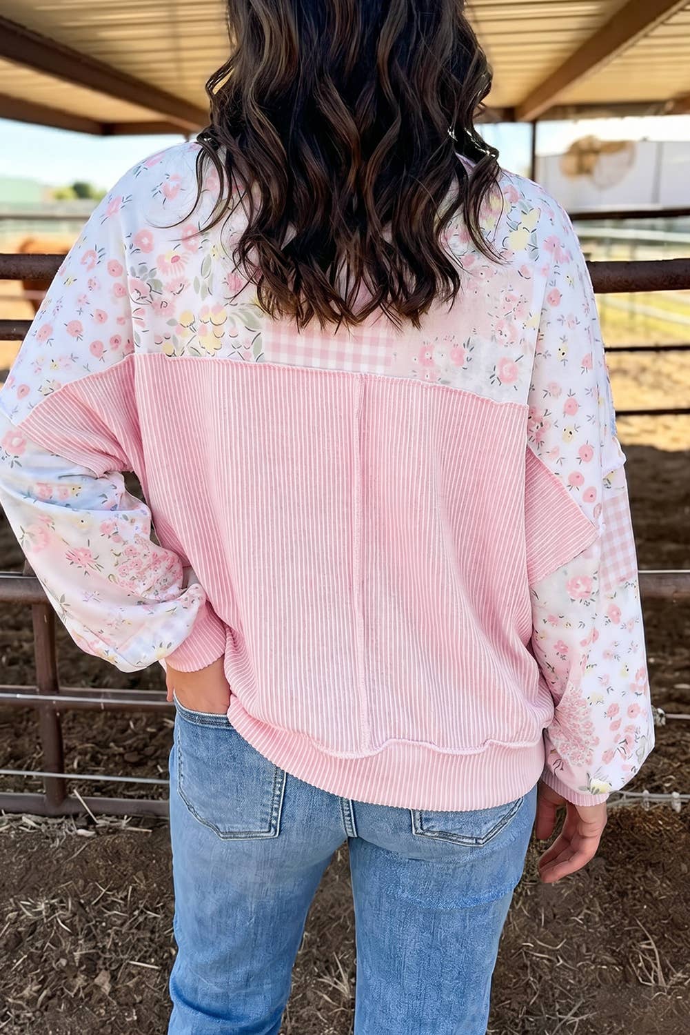 Pink Patchwork Pullover