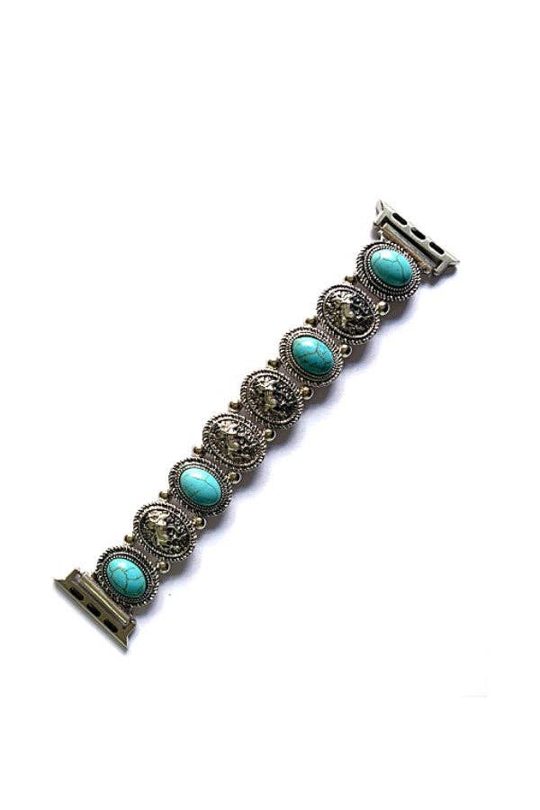 TURQUOISE CONCHO STRETCH APPLE WATCH BAND