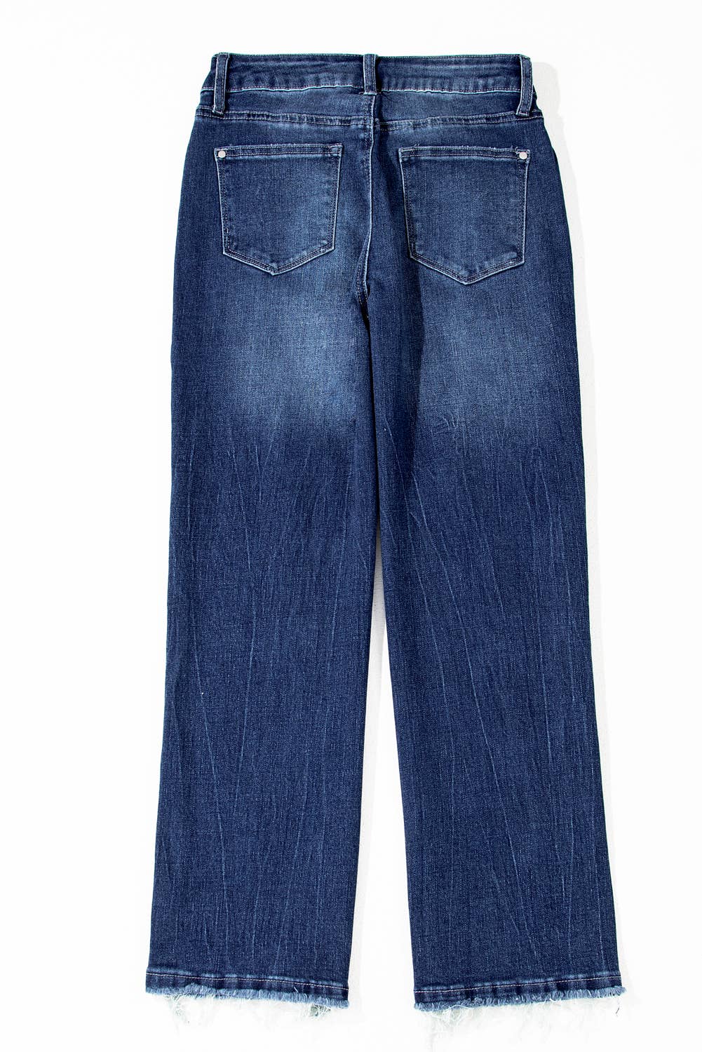 Mineral Wash Raw Hem High Waist Flared Jeans