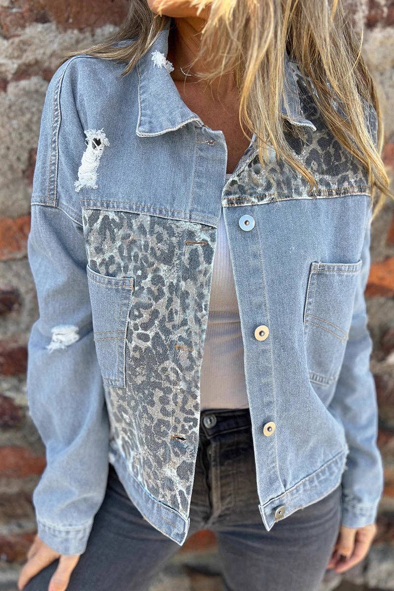 Distressed Leopard Jacket