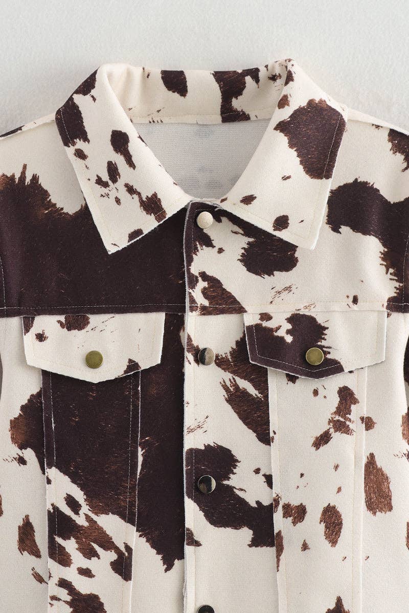 Chic Button-Front Printed Jacket
