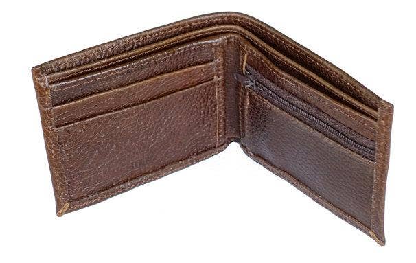 Leather Bifold Wallet: Light Brown