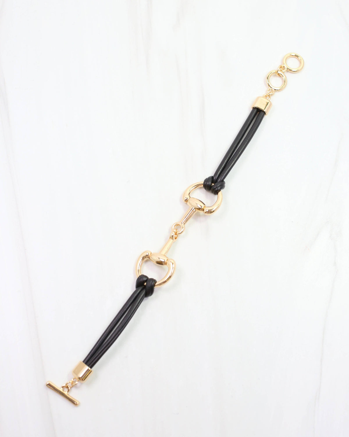 Black Horsebit Cord Bracelet