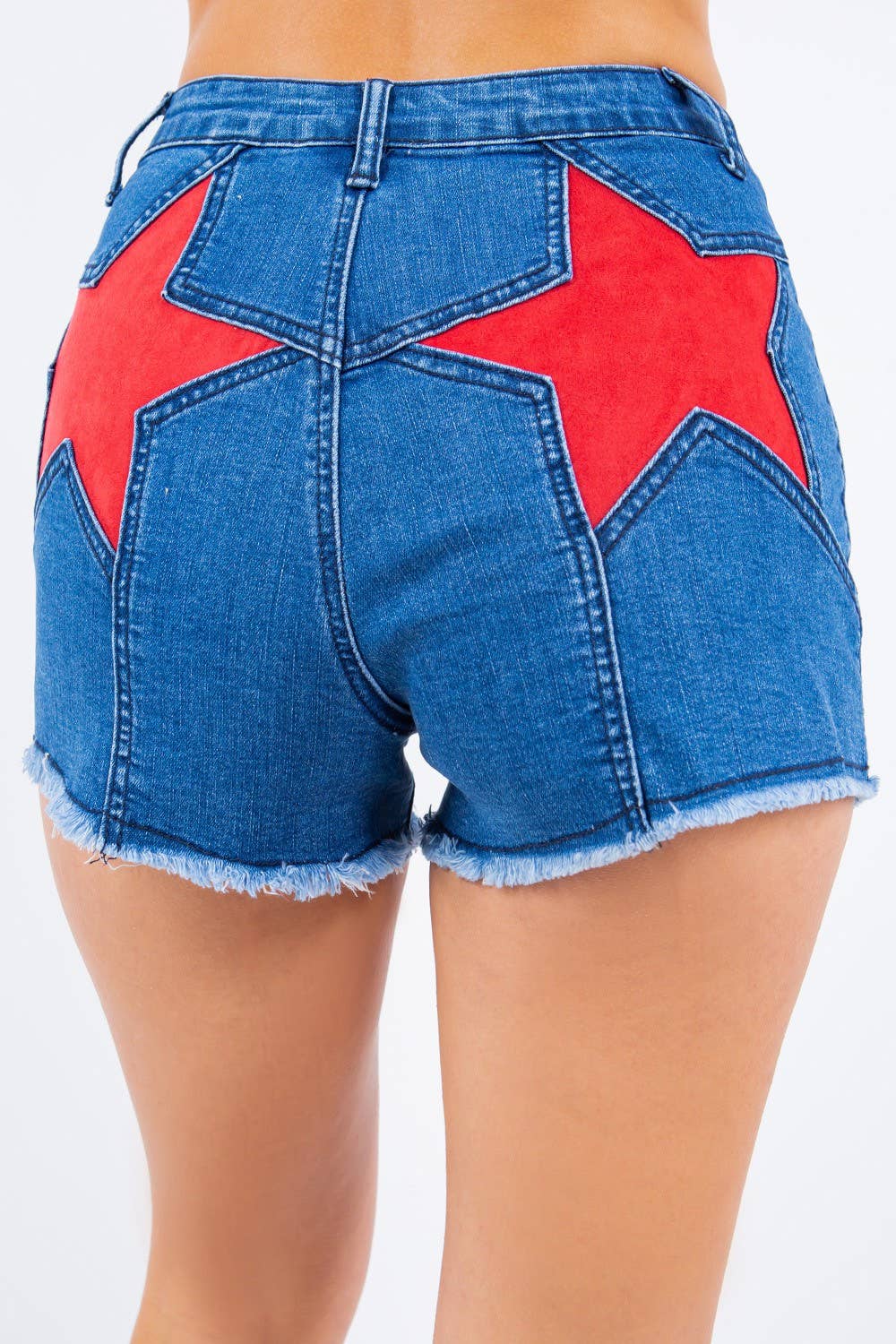 STAR CUT OUT DENIM SHORTS