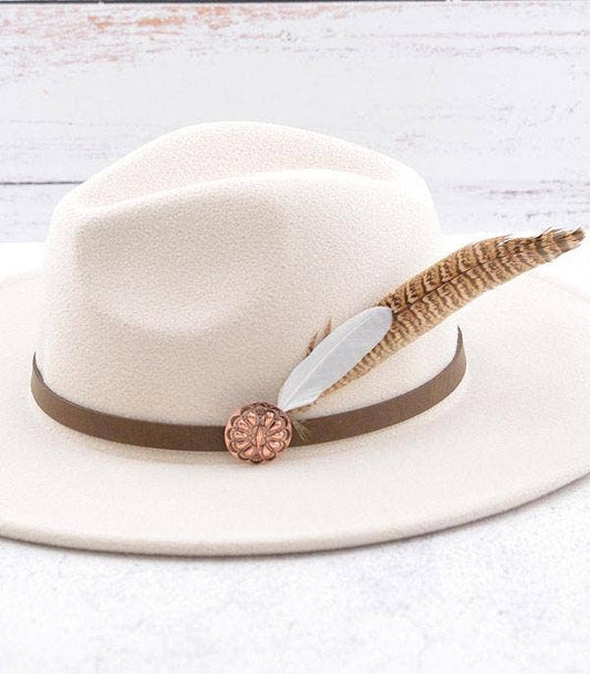 Concho Feather Hat Pin