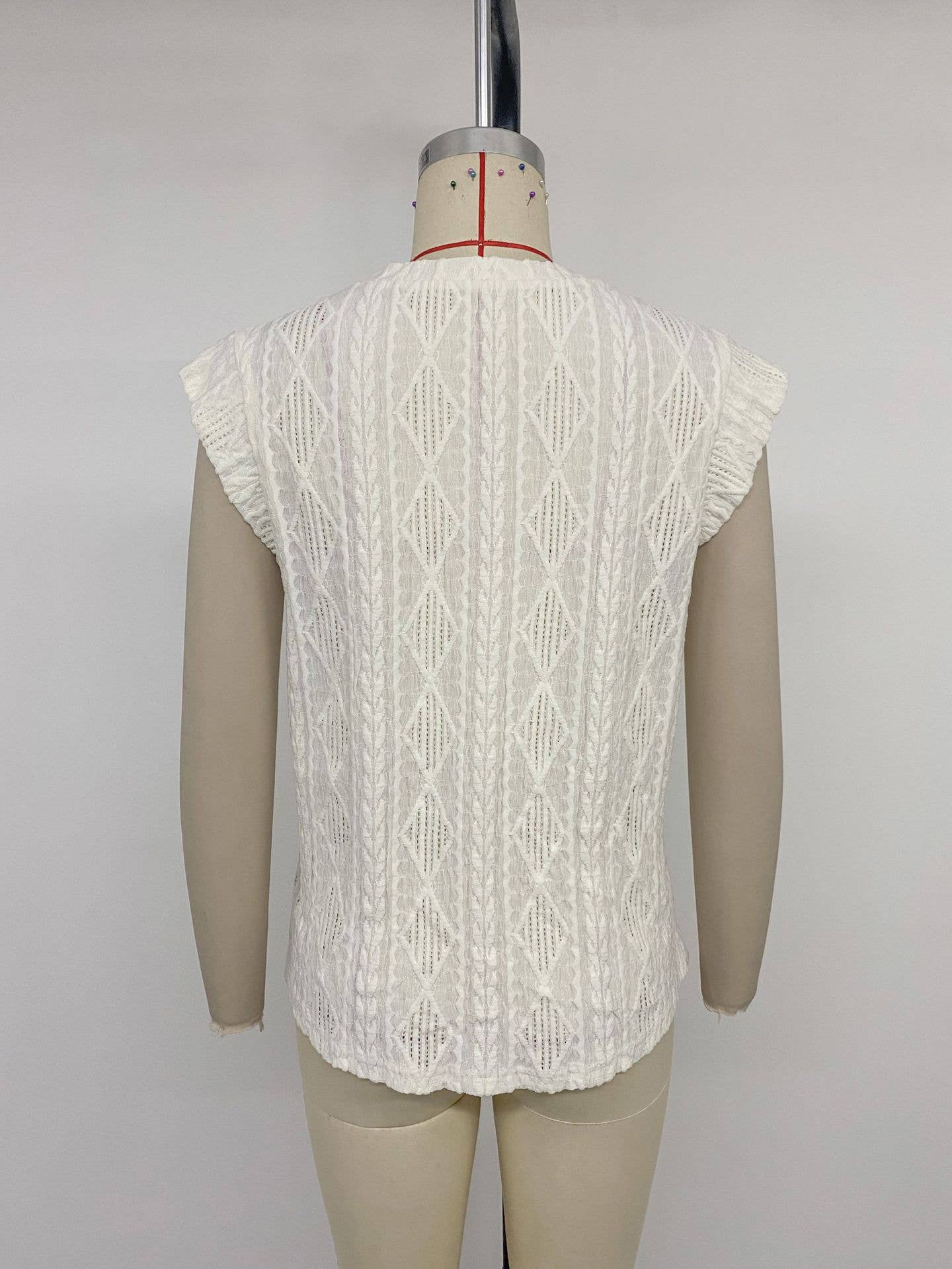 Loose round-neck jacquard pullover