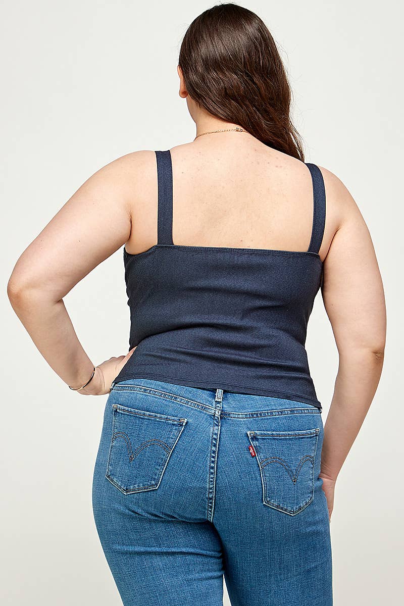 Plus Size Denim Bustier Tank Top