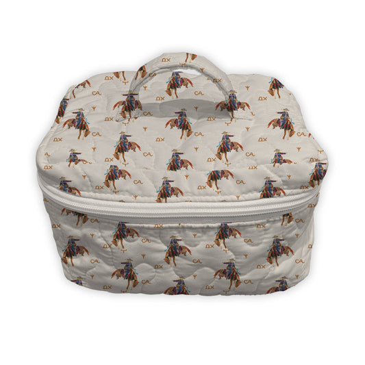 Casey Cowgirl Patchwork Linen Quilted Travel Case