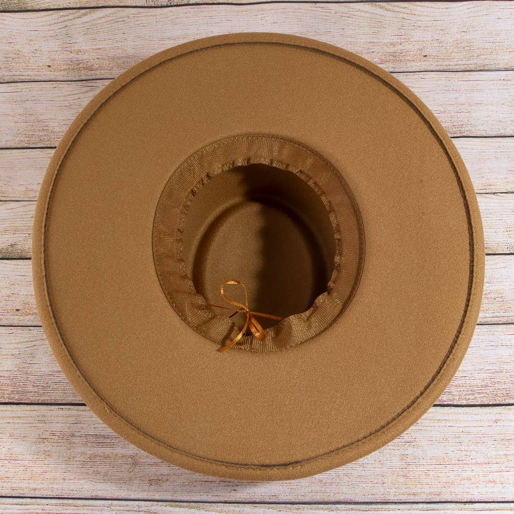 Flat Brim Tan Hat
