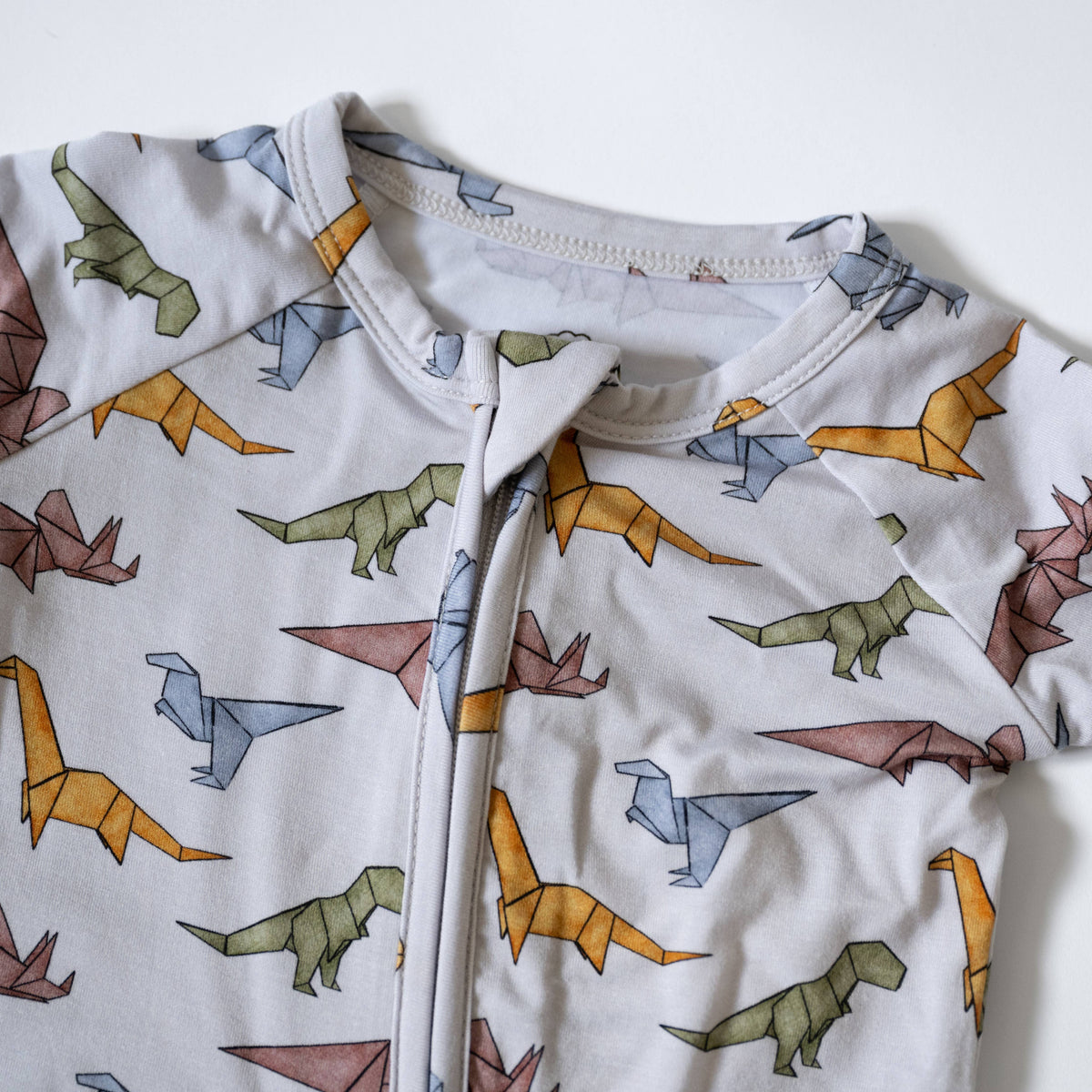 Lyocell Zip Footie Sleeper: Papersaurus Rex