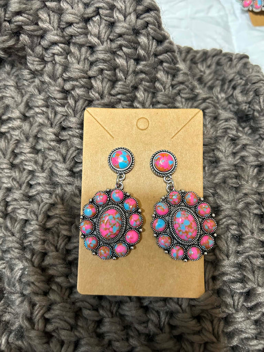Cotton Candy Concho Dangles