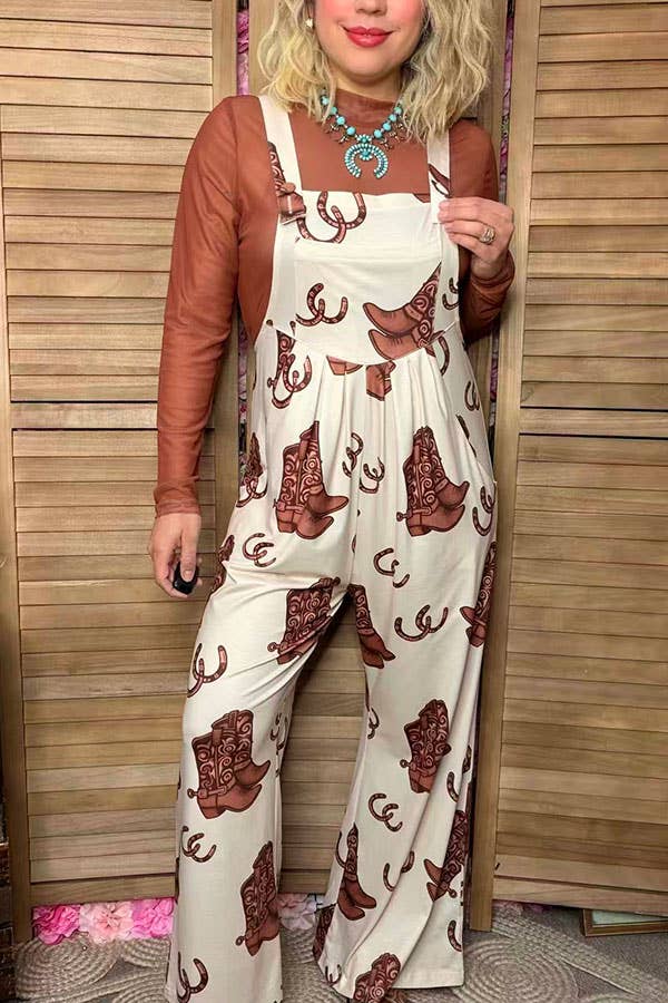 Western Wide Leg Overalls