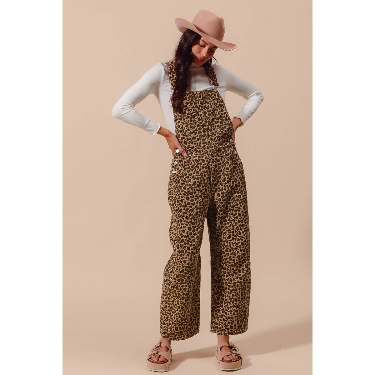 LEOPARD TWILL OVERALLS