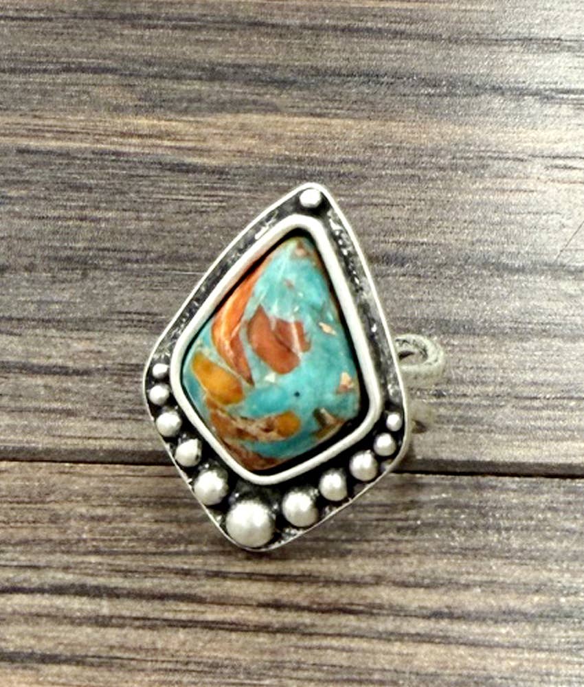 Navajo-style Arrowhead Gemstone Ring
