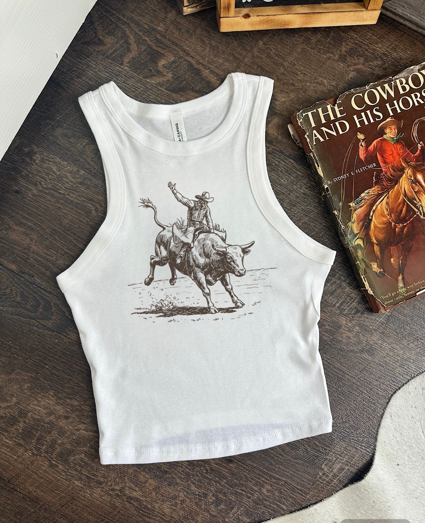 Vintage Cowboy Cropped Tank