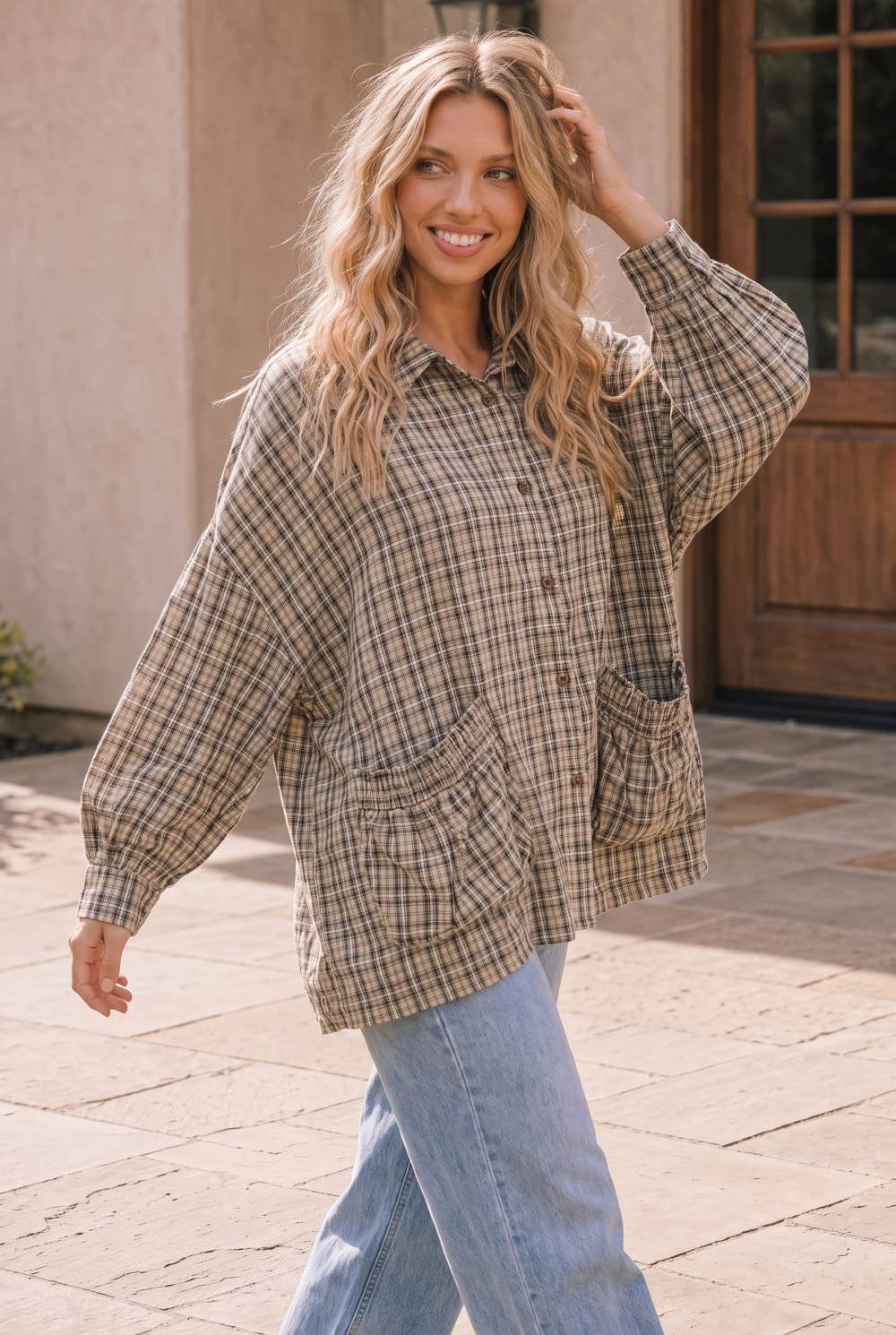 BUTTON DOWN PLAID SHIRT