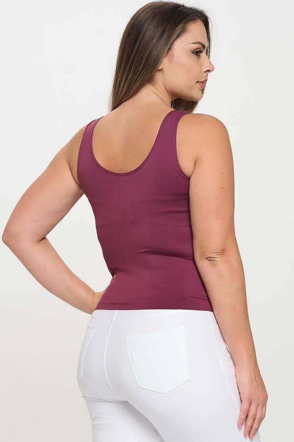 Reversible Seamless Tank: White / Plus