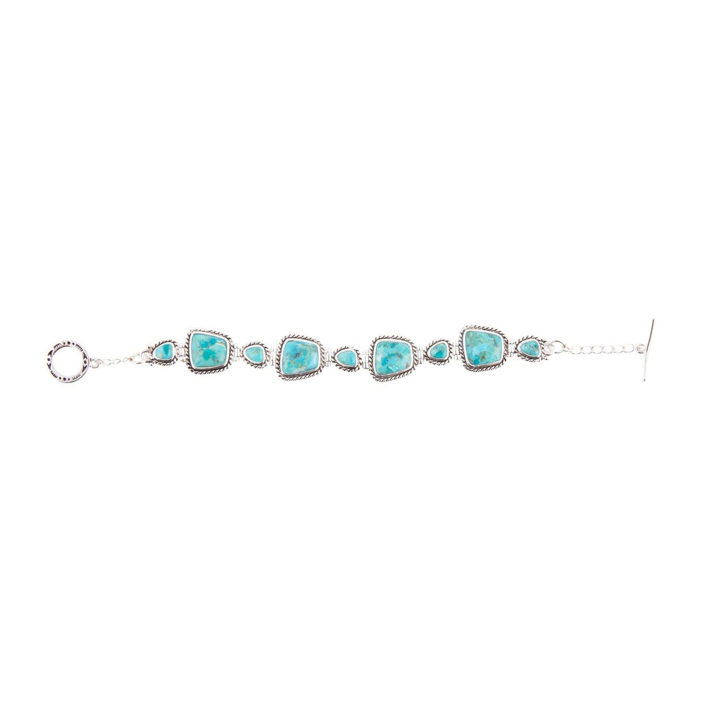 Sedona Blue Turquoise and Silver Toggle Bracelet
