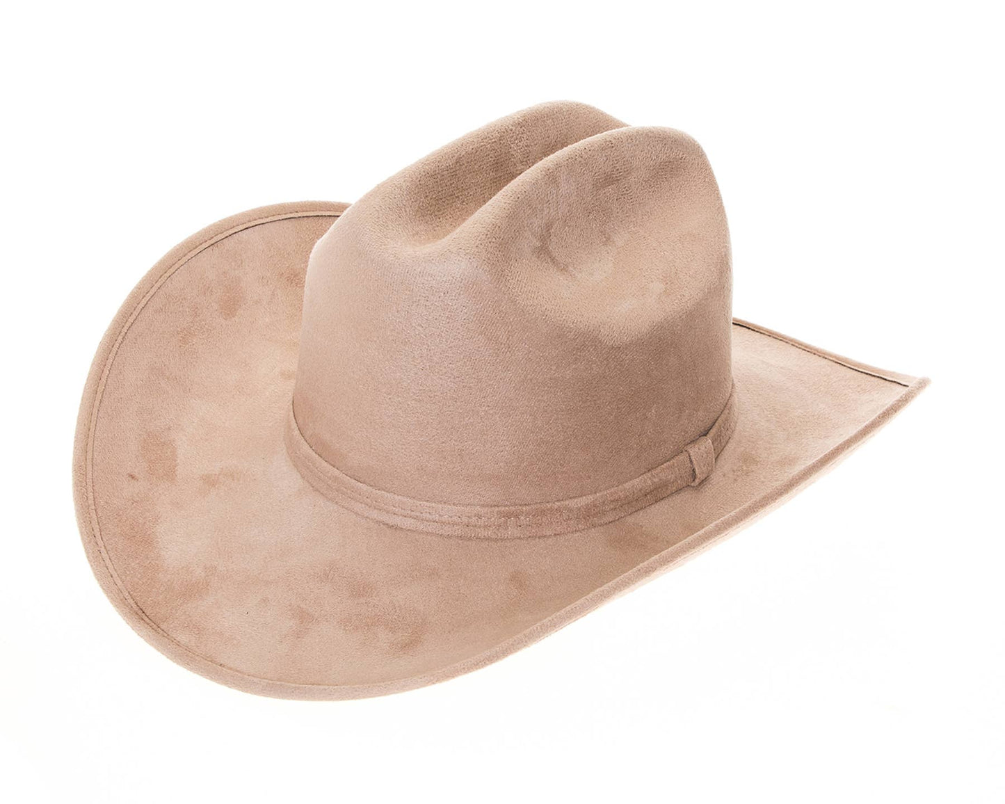 Premium Vegan Suede Cattleman Cowboy Hat -Light Taupe