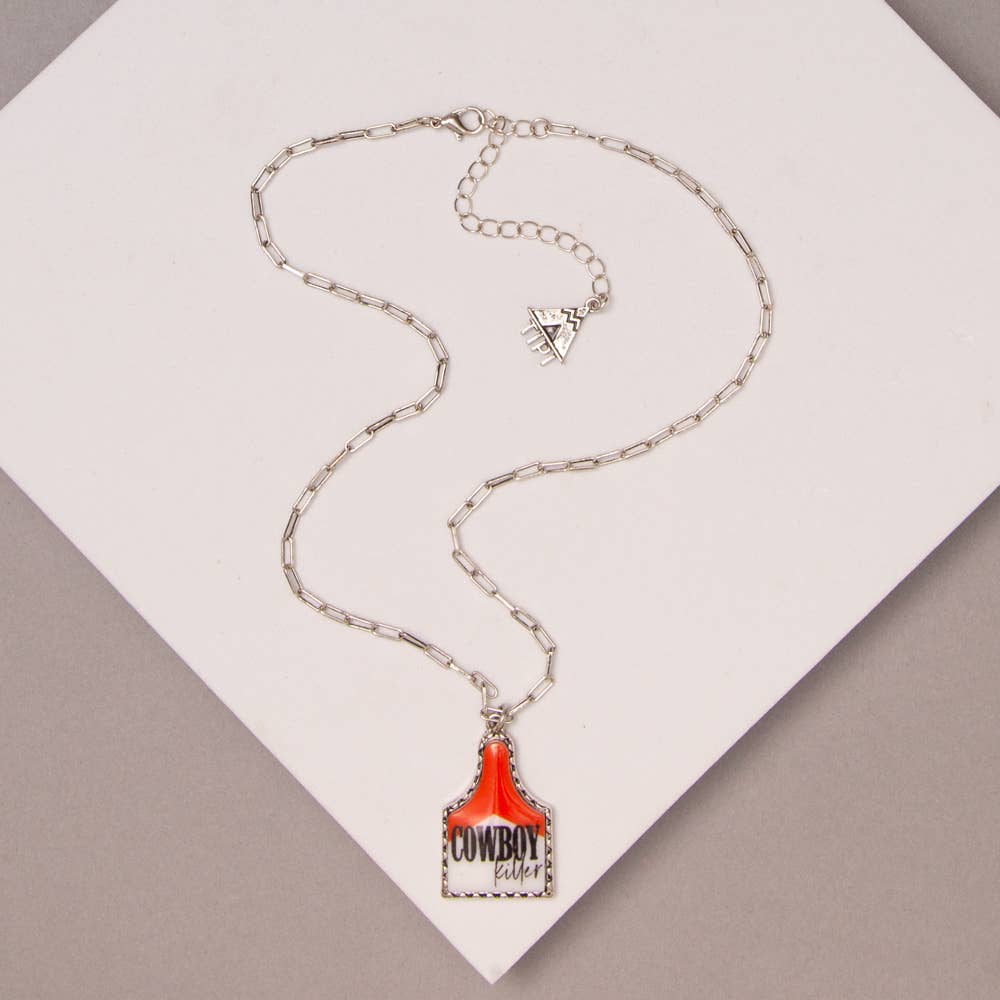 “Cowboy Killer” Cattle Tag Pendant Necklace