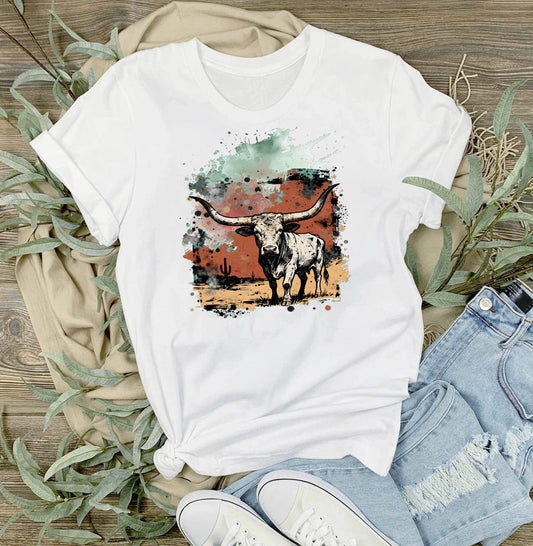 Lace & Hide Texas Longhorn Cow T-Shirt