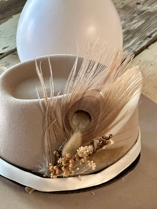 Floral & Feather Hat pin
