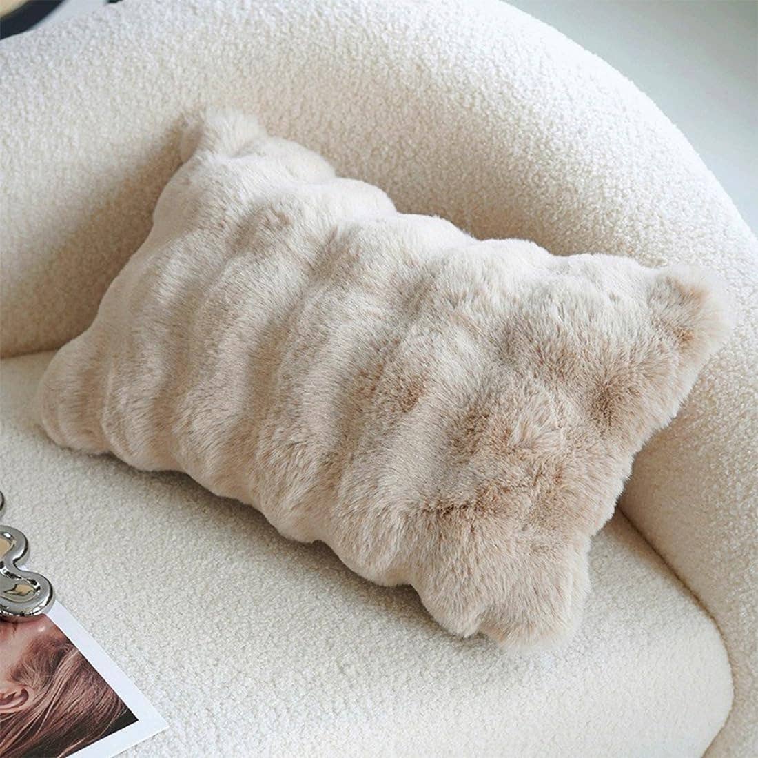 Faux Fur Throw Pillow Cover