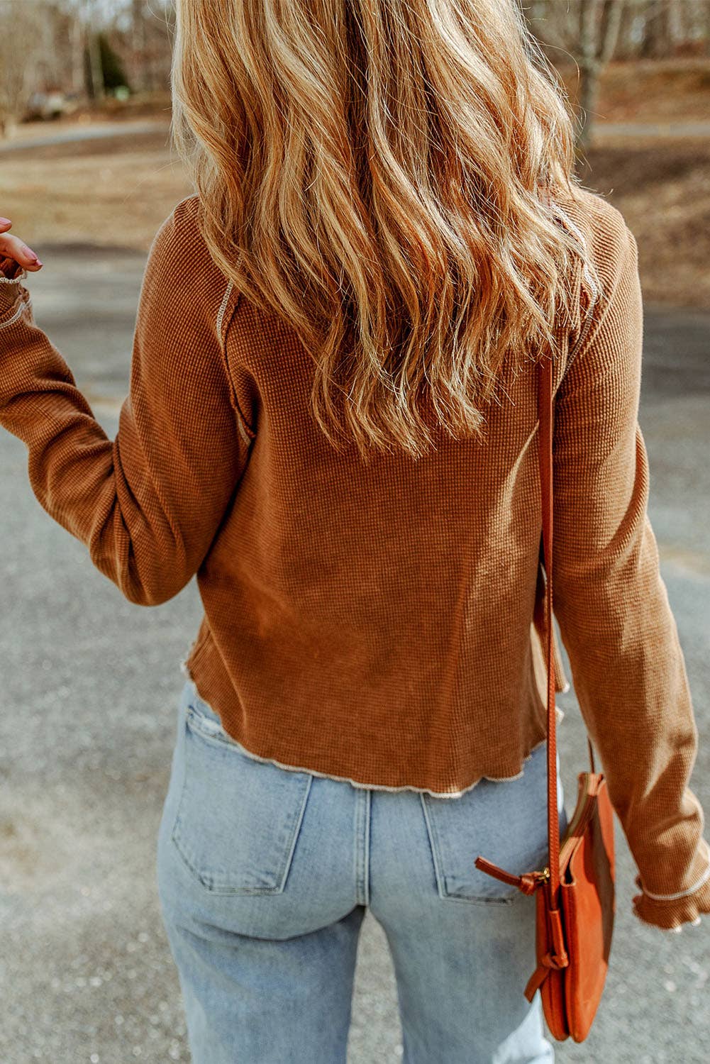 Long Sleeve Top: Brown