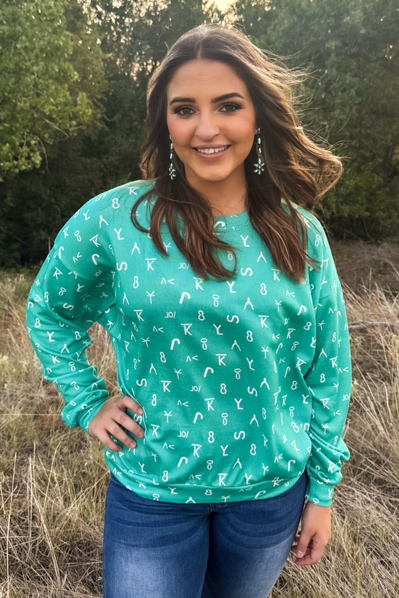 Turquoise Cattlemark Top