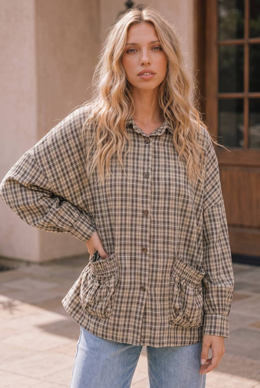 BUTTON DOWN PLAID SHIRT