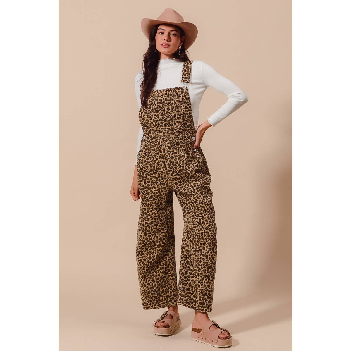 LEOPARD TWILL OVERALLS